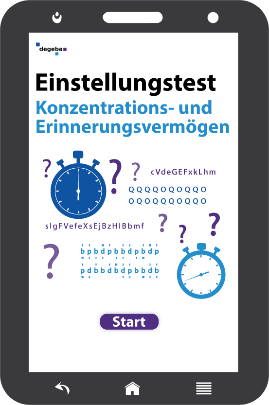 Online-Einstellungstest Testmodul Konzentrations- und Erinnerungsvermögen